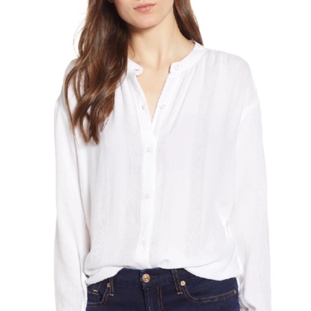 Rails • Eloise Front Button Blouse in White